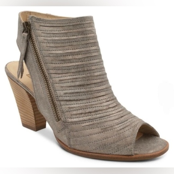 Paul Green Shoes - PAUL GREEN Cayanne Peep-toe Bootie Metallic Smoke Etched Leather Size 6.5